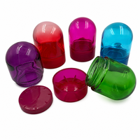 Pot en verre UV personnalisé de 100 ml, de qualité supérieure, avec couvercle de couleur personnalisé, pour l'emballage de bonbons, de sucettes et de gommes.