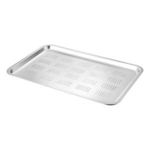 Stainless Steel Perforated Rectangular Tray Extra Thick For Hotel Food Steaming And Straining - Product Image 1