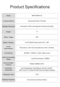 เซ็นเซอร์วัดความชื้นอเนกประสงค์แบบไร้สาย <span class=keywords><strong>V2</strong></span> Lora 4G สำหรับใช้งานกลางแจ้ง สำหรับการปลูกพืชทางการเกษตร สถานีตรวจสอบความชื้นและอุณหภูมิอย่างแม่นยำ - Product Image 4