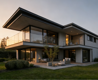 Villa de luxe préfabriquée moderne de 4 à 6 chambres, structure en acier léger, maison de villégiature