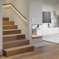 Main courantes murales en bois sur mesure de qualité supérieure, faciles à installer, avec bande LED