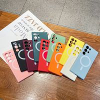 Coque de téléphone portable en silicone liquide magnétique antichoc intégrale en TPU, personnalisée pour SAMSUNG S25 S26 Ultra S24 – Vente en gros