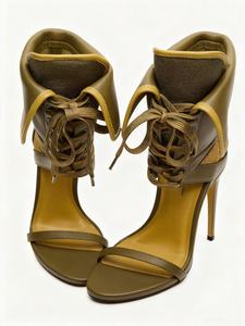 <span class=keywords><strong>Sandali</strong></span> <span class=keywords><strong>con</strong></span> Tacco Verde Oliva per Donna, Cinturino alla Caviglia a Strati e <span class=keywords><strong>Lacci</strong></span>, Vendita all'Ingrosso - Product Image 5