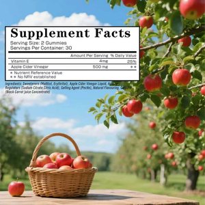 Fast Shipping Digestion Support Gummies Vitamin E Supplement Sugar <b>Free</b> Apple Cider Vinegar Gummies Support Fat Metabolism - Product Image 2