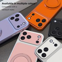 Étui de téléphone portable antichoc à texture litchi avec support rotatif pour iPhone 17 Pro Max 16 15 14 13 12 11 Pro Max