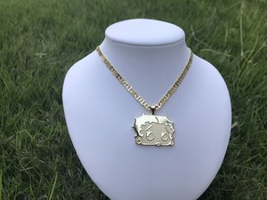 <span class=keywords><strong>Collana</strong></span> con Ciondolo Hello K <span class=keywords><strong>Personalizzata</strong></span> BKG in Acciaio Inox Placcato Oro 18K, Gioiello Unisex con Catena alla Moda - Product Image 2