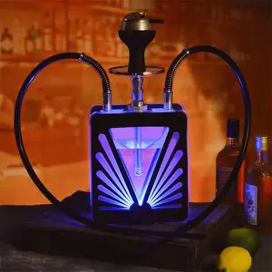 Produk baru ukuran tengah 43cm Set Hookah LED Arab akrilik Hookah plastik akrilik Sheesha Hookah