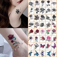 Tatouages temporaires imperméables sexy pour le bas du dos, autocollants de tatouage corporel pour femme nue
