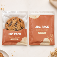 Emballage personnalisé pour biscuits, sachet individuel pour biscuits, emballage en plastique mat thermoscellable avec fenêtre transparente