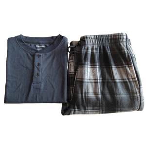 Vente en gros pyjamas d'hiver pour hommes chemises HENLEY thermiques à manches longues de haute qualité et pantalons en <span class=keywords><strong>polaire</strong></span> imprimée ensembles 2 pièces pour hommes - Product Image 4