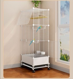 Gabbia per Uccelli Grande Bianca a Basso Prezzo Pami per Pappagalli, Canarini e Fringuelli - Trasportino Lusso Ecologico in Filo di Ferro per Animali Domestici - Product Image 3