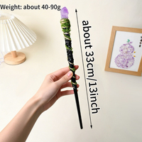 Baguette Magique en Pierre Naturelle de Haute Qualité, Améthyste et Quartz Rose, Faite à la Main, pour Halloween – Vente en Gros