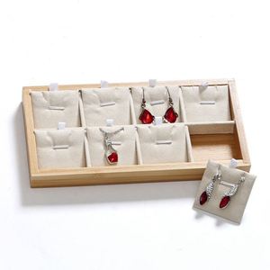 Luxury Wooden <b>Small</b> Jewelry Velvet Leather Display Set Organizer Stackable Ring Holder <b>Trays</b> Necklace - Product Image 4