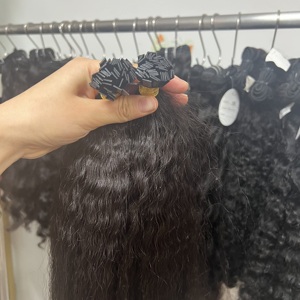 Extensions de cheveux cambodgiens durables et compatibles avec les colorations, pointes en K, cheveux 100% vierges vietnamiens, pointes en K, micro-attaches - Product Image 3