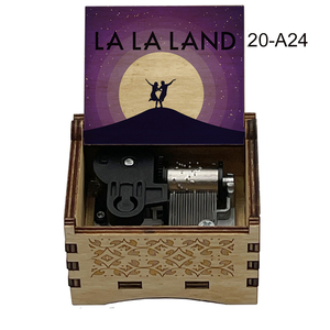 Caja de música de madera de 18 notas con mecanismo de cuerda, <span class=keywords><strong>La</strong></span> <span class=keywords><strong>La</strong></span> <span class=keywords><strong>Land</strong></span>, regalo musical romántico para amigos, familia, festivales, fiestas, decoración del hogar y <span class=keywords><strong>la</strong></span> oficina - Product Image 1