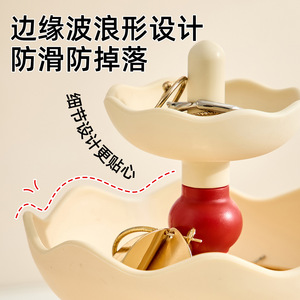 Organizador de Joyas en Forma de Fuente, Color Crema, de 3 Niveles, para Exhibición y Almacenamiento de Joyas en Escritorio - Product Image 3