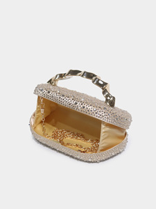 Crystal Shell Clutch Bag with Chain Strap Sparkling Beaded Evening Party Purse for Women Elegant Diamond Evening Clutch Bag 2026 - Product Image 4