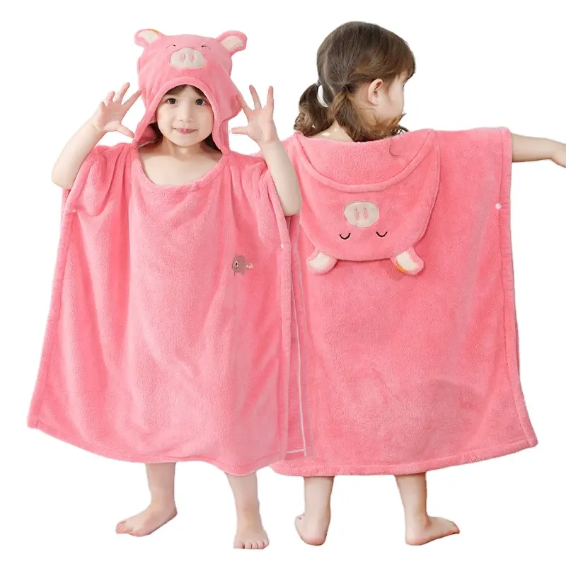 Одежда для сна для девочек и мальчиков, банные полотенца, Детский мягкий халат, пижама, детское полотенце с капюшоном, детское банное полотенце из кораллового флиса