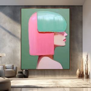 Peinture à l'huile abstraite texturée contemporaine, encadrée, faite à la main, pour la décoration de salon à concept ouvert - Product Image 1