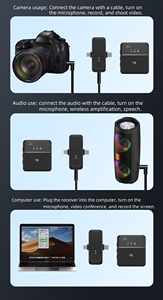 2pcs <span class=keywords><strong>Mic</strong></span> 3 trong 1 Chuyên Nghiệp Lavalier không dây Microphone Kit sx31 kép ve áo micro cho điện thoại sống vlog video ghi âm - Product Image 3