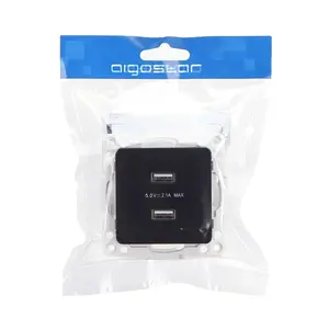 Adattatore USB doppio, compatibile con prese tedesche e francesi, colore nero, ideale per caricare dispositivi elettronici. - Product Image 2