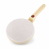 Crêpière Électrique Portable à Chauffage Rapide avec Revêtement Céramique Blanc et Contrôle Automatique de la Température pour le Petit-Déjeuner à Domicile