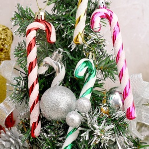 Adornos Navideños Casuales con Forma <span class=keywords><strong>de</strong></span> Bastón <span class=keywords><strong>de</strong></span> Caramelo, Hechos en China, Decoración para el Hogar, Paquete <span class=keywords><strong>de</strong></span> 6 Piezas - Product Image 1