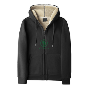 Nouveau Sweat-shirt à Capuche Zippé pour Homme, Manches Longues, Couleur Unie, Décontracté, en Polaire 100% Coton Anti-Boulochage, Collection Automne-Hiver - Product Image 1