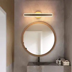 Luz de pared de baño Gold ETL 110V Aluminio anodizado Espejo de tocador de alto brillo Iluminación LED para Baño