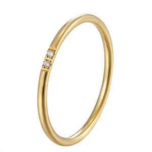 Anillo Elegante y Moderno para Mujer, Acero Inoxidable, Chapado en Oro Rosa, con Diamantes - Product Image 2