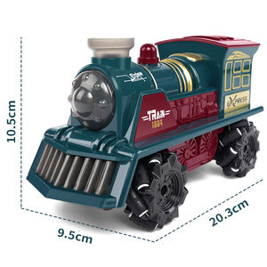 厂家批发热卖<span class=keywords><strong>2</strong></span>.4G遥控汽车带音乐喷雾特技车玩具绿色复古遥控火车 - Product Image 2