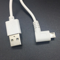 Kabel data pengisian daya cepat, kabel data USB 2.0 tipe A male ke sudut Micro usb