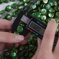 Chaîne de perles d'eau douce vert pistache or de 11 à 13 mm en gros pour la fabrication de bijoux