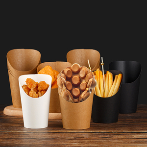Commercio all'ingrosso della fabbrica 100 pezzi di patatine fritte tazze di carta monouso artigianale per patatine fritte <span class=keywords><strong>biscotti</strong></span> da portare fuori festa - Product Image 5