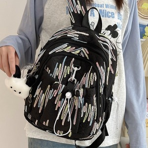 Cute Mini <b>Backpack</b> For Girls 13 Inches Stripe Pattern School Education Interior Zipper Pocket Detachable Straps - Product Image 4