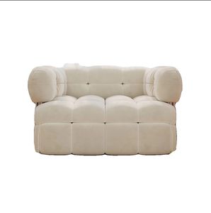 Sofá de tela abullonada de estilo crema, pequeño apartamento, dormitorio, sala de estar, sofá <span class=keywords><strong>cama</strong></span> individual de doble propósito plegable para sentarse y dormir - Product Image 4