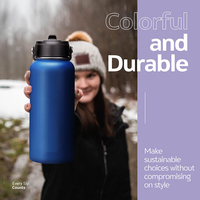 Meilleure Vente : Bouteille d'Eau Sportive Isotherme en Acier Inoxydable à Double Paroi de 32 oz, Gourde à Large Ouverture, Thermos Personnalisable
