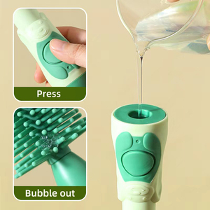 2-in-1 New Baby <b>Bottle</b> <b>Cleaning</b> <b>Brush</b> Silicone Cup <b>Brush</b> with Built-In <b>Cleaning</b> Solution Compartment Plastic Material - Product Image 1