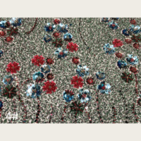 Tissu en tulle brodé de paillettes métalliques lourdes G3259, orné de fleurs et de perles, 7 couleurs, pour robes de mariée, robes de soirée, filles