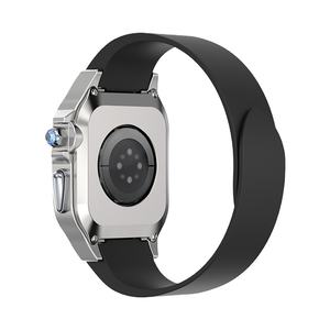 กล่องใส่นาฬิกาสแตนเลสสตีลหรูหราพร้อมฝาครอบนาฬิกาเพทายสำหรับ iWatch <span class=keywords><strong>Series</strong></span> <span class=keywords><strong>7</strong></span> <span class=keywords><strong>41mm</strong></span> - Product Image 1