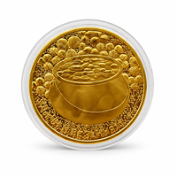 Pièce de monnaie commémorative chinoise 2026, double face or et argent, relief 3D, avec boîtier en acrylique