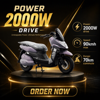 Moto électrique 72V 2000W, génération 4, scooter à deux roues longue portée, batterie 40Ah, 70 km d'autonomie, frein à disque, suspension hydraulique