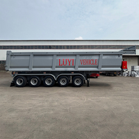 Semi-remorque benne arrière de 40 tonnes avec bâche électrique et châssis en acier pour le transport de matériaux en vrac dans le secteur minier et de la construction