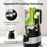 JOYMI Wide Mouth Koudpers Sapcentrifuge, Gemakkelijk te Reinigen, Hoge Sapopbrengst voor Hele Fruit en Groenten, Zwarte Kleur, voor Huishoudelijk Gebruik
