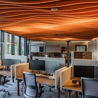 Panneaux acoustiques de plafond pour espaces publics, design moderne, feutre polyester PET, panneaux de plafond absorbants le son, décoration intérieure