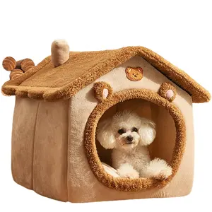 Diskon Besar Tempat Tidur Kucing Anjing Cave Cozy Removable Cover Musim Dingin Hangat Dalam Ruangan Dilipat Rumah Kucing