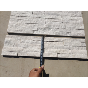Pannelli <span class=keywords><strong>in</strong></span> Quarzite Naturale Bianco Neve, Pietra Impilata, Rivestimento <span class=keywords><strong>in</strong></span> Pietra per Esterni, Muro Esterno per Villa, Giardino, Caminetto - Product Image 2