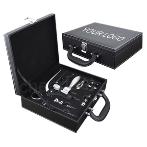 Cadeau original, ensemble d'accessoires <span class=keywords><strong>à</strong></span> vin en cuir PU, 9 pièces, <span class=keywords><strong>tire</strong></span>-<span class=keywords><strong>bouchon</strong></span> <span class=keywords><strong>à</strong></span> <span class=keywords><strong>levier</strong></span> <span class=keywords><strong>vertical</strong></span> en forme de lapin - Product Image 2