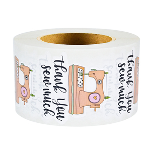 Tùy Chỉnh Phim Hoạt Hình Dễ Thương Phong Cách Máy May Trang Trí Nhãn UV Món Quà Dán Sản Phẩm Thủ Công Mua Cảm Ơn Bạn Tin Nhắn - Product Image 3