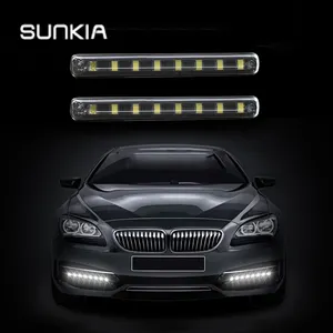 LED Daytime Running Light 2Pcs/Set SUNKIA Car Day Driving Fog Lamp COB DRL 6500K Xenon White Color